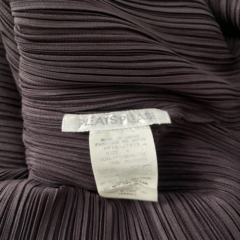Pleats Please Issey Miyake Black Brown Pleated Midi Layered Dress Sz 4 - Picture 4 of 5